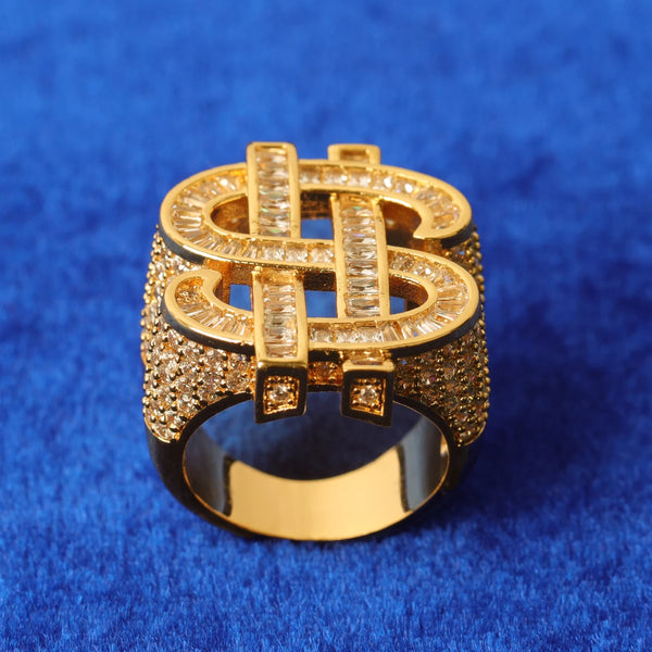 Bague en vrai cuivre signe dollar